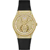 GUESS GW0439L2 Damenuhr Multifunktion Princess Schwarz/Goldfarben