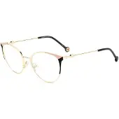Carolina Herrera Damen HER 0115 2M2 Rahmen von BRILLEN Metall Gold / Schwarz Rund
