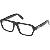 GCDS Unisex GD5038 001 Rahmen von BRILLEN Acetat Schwarz Quadratisch Normal
