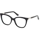 GUESS GU50197 Damen-Brille inkl. Gläser Vollrand Eckig Acetat-Gestell 52/17/140, schwarz
