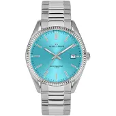Jacques Lemans 50-3D Herrenarmbanduhr Derby Edelstahl/Türkis