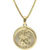 Trendor 41864 Christophorus Anhänger Gold 333/8K mit vergoldeter Silberkette
