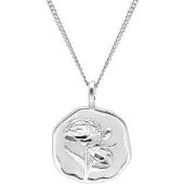 Trendor 68000-01 Halskette mit Monatsblume Januar 925 Silber Rhodiniert