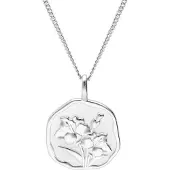 Trendor 68000-08 Halskette mit Monatsblume August 925 Silber Rhodiniert