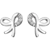 Hot Diamonds DE730 Damen-Ohrringe Ohrstecker Silber mit Diamanten Schleife