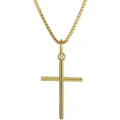Trendor 08496 Kreuz-Anhänger Gold 333 mit goldplattierter Halskette
