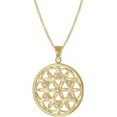 Trendor 15946 Damen-Halskette Mandala 925 Silber Vergoldet