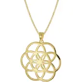 Trendor 15923 Damen Kette mit Anhänger Mandala 925 Silber Vergoldet