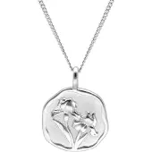 Trendor 68000-02 Halskette mit Monatsblume Februar 925 Silber Rhodiniert