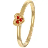 Trendor 41539 Damenring Gold 333/8K Herz Mit Roten Zirkonias