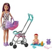 Barbie „Skipper Babysitters Inc.“-Puppe und Kinderwagen-Spielset, für Kinder ab 3 Jahren