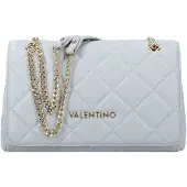 Valentino Elegante graue Damenhandtasche mit Kettentrageriemen und Logo-Details