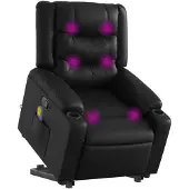 vidaXL Massagesessel mit Aufstehhilfe Schwarz Kunstleder