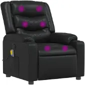 vidaXL Massagesessel Schwarz Kunstleder
