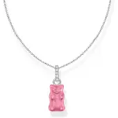 Thomas Sabo KE2209-052-9-L45V Damen-Collier mit Pinkfarbenem Goldbären-Anhänger