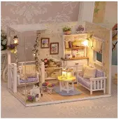 Creative Corner Retro-Modell eines Puppenhauses aus Holz DIY 3013