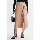 Reiss Ash Split Midi Skirt — Camel Größe: 6 | Midiröcke Outlet | Damen | Braun