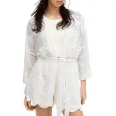 AllSaints Carina Emb Kimono White Größe: 2 | Bademäntel Outlet | Damen | Weiß