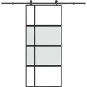 vidaXL Schiebetür mit Beschlag 90x205 cm Hartglas & Aluminium