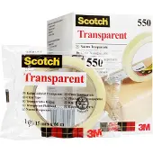 Scotch Tape Scotch kontortape 550 transparent 15mm x 66m - (66 meter pr. rulle x 10 ruller)