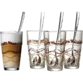 Ritzenhoff & Breker Latte-Macchiato-Glas, (Set, 8 tlg.), 4 Gläser, 4 Longdrinklöffel