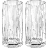 Koziol Longdrinkglas "CLUB No. 8", (Set, 2 tlg., 2er Set), unzerbrechlich,recycelbar,spülmaschinengeeignet, 300ml