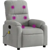 vidaXL Massagesessel Hellgrau Mikrofasergewebe