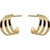 Victoria Cruz A4777-DT Damen-Creolen Milan Triple Ohrringe Goldfarben
