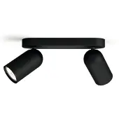 Philips myLiving Pongee Decken-/Wandspot, 2 x, GU10, LED, 220-240 V, Schwarz