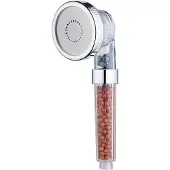 Northix Duschkopf mit Mineralperlen und 3 einstellbaren Wasserstrahlmodi, Silber