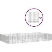 vidaXL Freilaufgehege 24-teilig 54x60 cm Verzinktes Eisen