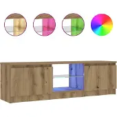 vidaXL TV-Schrank mit LED-Leuchten Artisan-Eiche 120x30x36 cm