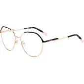 Missoni MIS 0204 Damen-Brille inkl. Gläser Vollrand Rund Metall-Gestell 56/16/145, gold