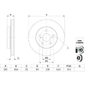 Bosch Bremsscheibe 0 986 479 F72 vorne, belüftet, hochkarbonisiert, 1 Stück