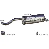 ERNST 114219 Endschalldämpfer für VW Polo Schrägheck (6R1, 6C1) Auspuff