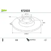 Valeo Bremsscheibe [Hersteller-Nr. 672533] für Citroën, Peugeot, Ds