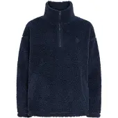 Oxmo OXTolirone Damen Teddy-Pullover Sweater Pullover mit Troyerkragen Eingrifftaschen Loose fit