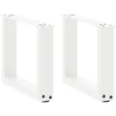 vidaXL Couchtischbeine U-Form 2 Stk. Weiß 40x(30-31) cm Stahl