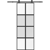 vidaXL Schiebetür mit Beschlag 76x205 cm Hartglas & Aluminium
