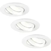 LEDVION LED Einbaustrahler 3er Set Rund Weiss 3W dimmbar Neutralweiss