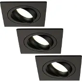 LEDVION LED Einbaustrahler 3er Set Schwarz 3W dimmbar Neutralweiss
