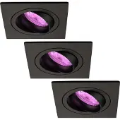 LEDVION LED Einbaustrahler 3er Set Schwarz RGB dimmbar