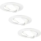 LEDVION LED Einbaustrahler 3er Set Rund Weiss 3W dimmbar Kaltweiss