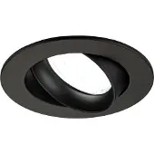 LEDVION LED Einbaustrahler Rund Schwarz 3W dimmbar Kaltweiss