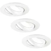 LEDVION LED Einbaustrahler 3er Set Rund Weiss 3W dimmbar Kaltweiss
