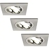 LEDVION LED Einbaustrahler 3er Set Edelstahl 3W dimmbar Neutralweiss