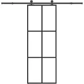 vidaXL Schiebetür mit Beschlag 76x205 cm ESG-Glas & Aluminium