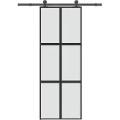 vidaXL Schiebetür mit Beschlag 76x205 cm Hartglas & Aluminium
