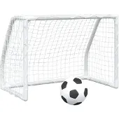 vidaXL Fußballtore für Kinder 2 Stk. mit Ball Weiß 64x35x48 cm Metall