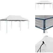 vidaXL Profi-Partyzelt Faltbar 3 x 6 m Stahl Weiß - Pavillons & Partyzelte